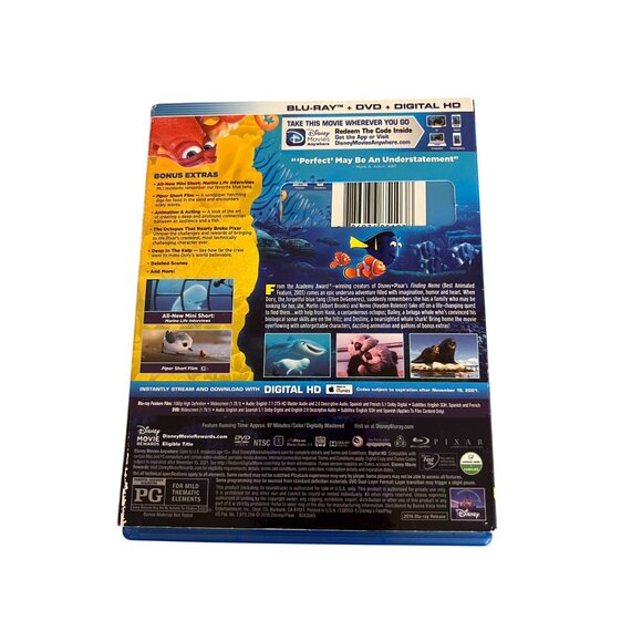 Disney Pixar Finding Dory Blu-Ray + DVD + Digital HD Combo Pack - Picture 4 of 4